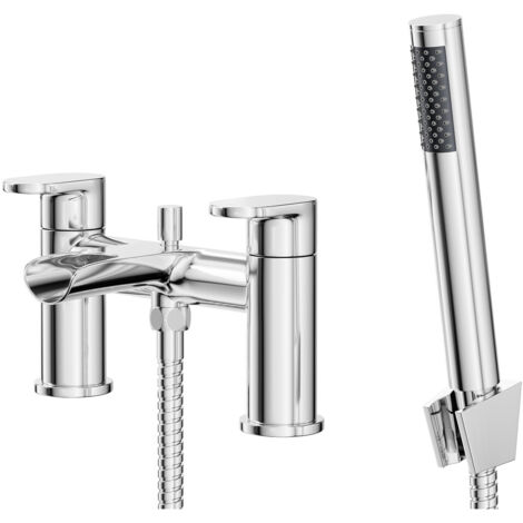 Wholesale Domestic Stream Polished Chrome Waterfall Bath Shower Mixer Tap with Shower Kit