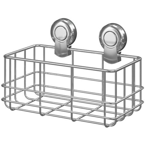 SANNO Suction Cup Shower Caddy with Hooks,Powerful Suction Cup Bathroom  Shower Caddies,Bath Shelf Storage Combo Organizer Basket, Bathroom  Accessories