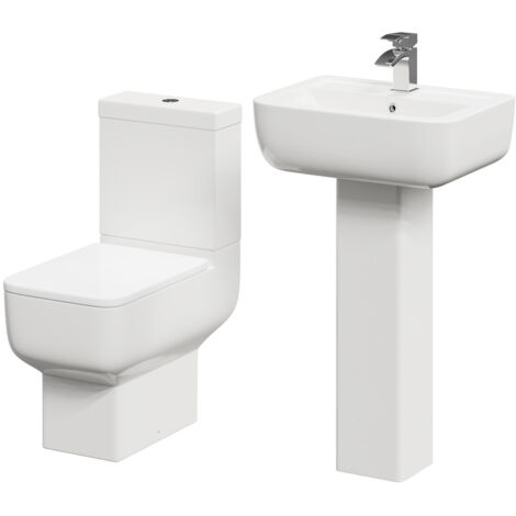 Wholesale Domestic Tacoma 550mm Full Pedestal Basin and Open Back Toilet Suite
