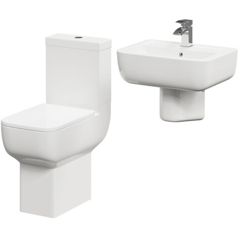 Wholesale Domestic Tacoma 550mm Semi Pedestal Basin and Comfort Height Toilet Suite