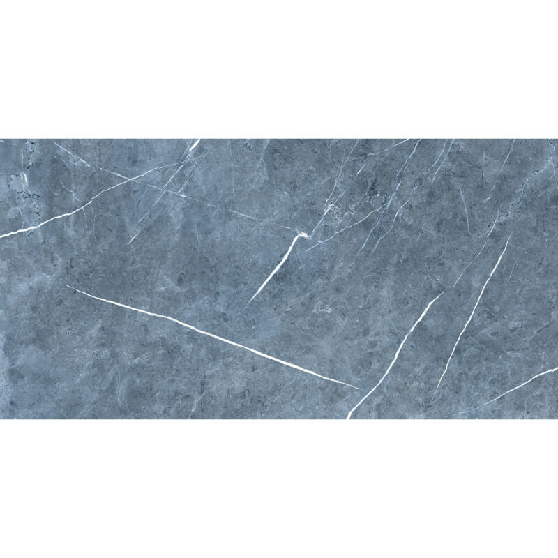 Theatre Polished Blue 60cm x 120cm Porcelain Wall and Floor Tile - Blue - Wholesale Domestic