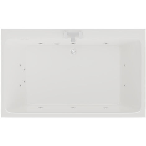 Wholesale Domestic Verna 1800mm x 1100mm 12 Jet Chrome Flat Jet Double Ended Whirlpool Bath