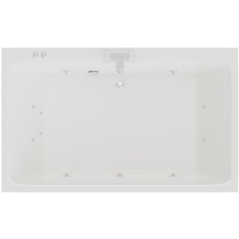 Wholesale Domestic Verna 1800mm x 1100mm 12 Jet Chrome V-Tec Double Ended Whirlpool Bath