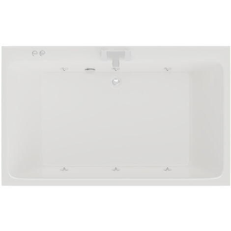 Wholesale Domestic Verna 1800mm x 1100mm 6 Jet Chrome V-Tec Double Ended Whirlpool Bath