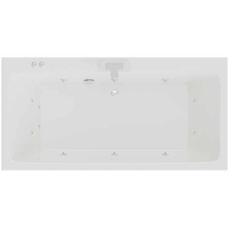 Wholesale Domestic Verna 1800mm x 900mm 12 Jet Chrome V-Tec Double Ended Whirlpool Bath