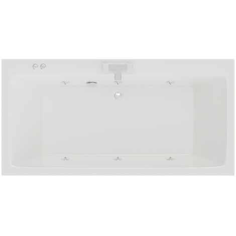 Wholesale Domestic Verna 1800mm x 900mm 6 Jet Chrome V-Tec Double Ended Whirlpool Bath