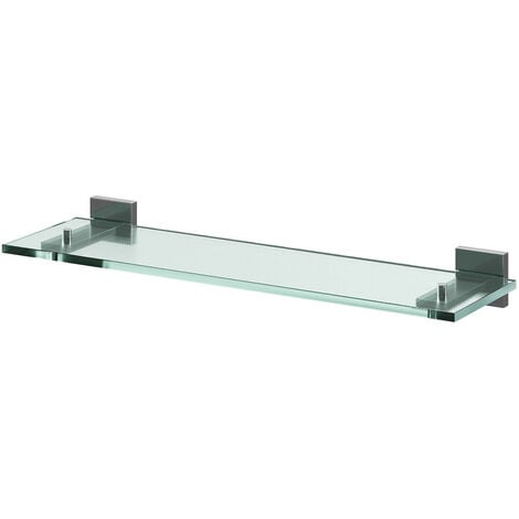 Wholesale Domestic Virgo Polished Chrome and Glass Wall Mounted Vanity Shelf