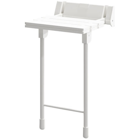 Wholesale Domestic White Resin Wall Mounted Folding Shower Seat with Legs