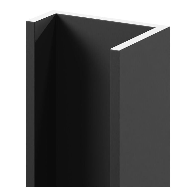 Wholepanel - 10mm Matt Black Anodised Aluminium Wall Panel u Trim - Matt Black