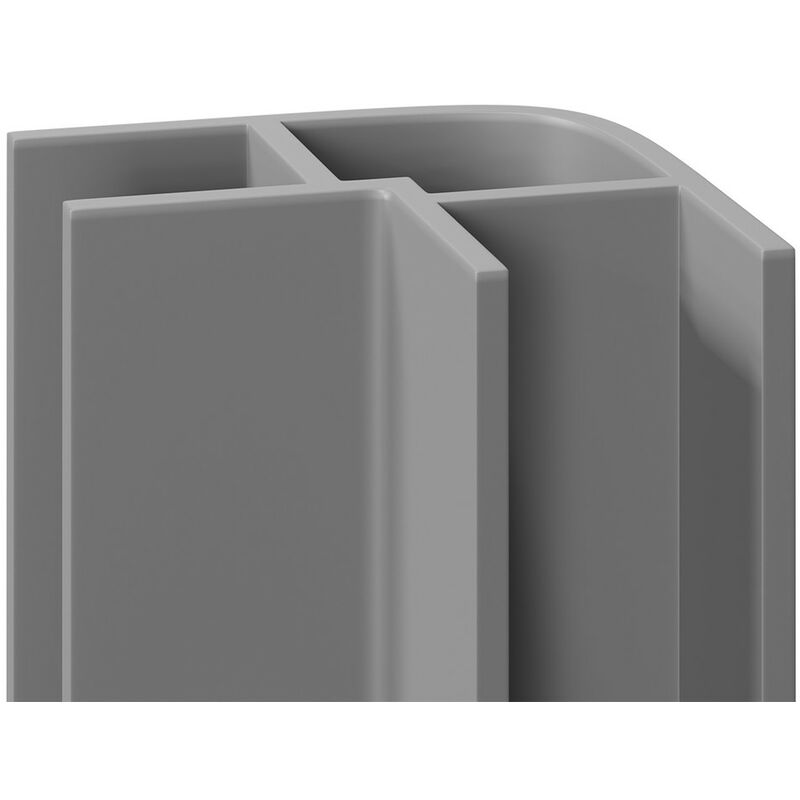 Wholepanel - 5mm Grey Wall and Ceiling Panel External Corner Trim - Grey