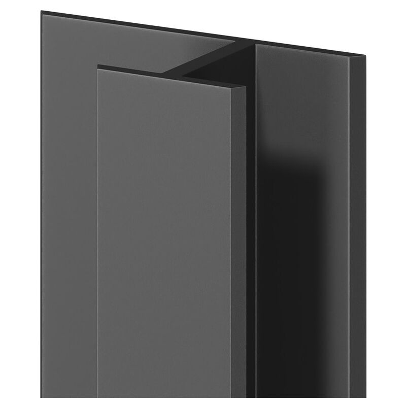 Wholepanel - 5mm Matt Black Anodised Aluminium Wall and Ceiling Panel h Joint Trim - Matt Black