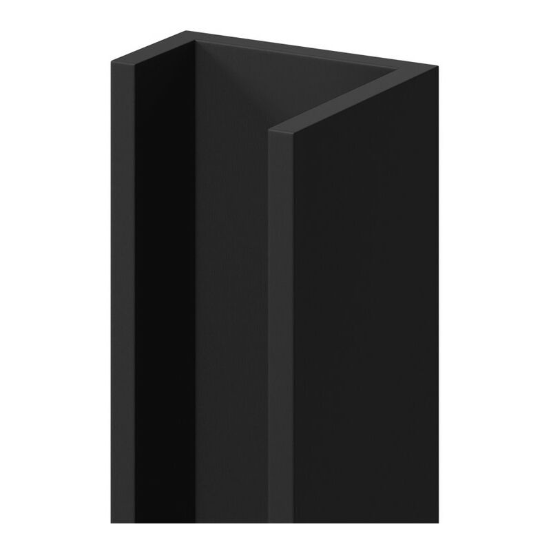 Wholepanel - 5mm Matt Black Anodised Aluminium Wall and Ceiling Panel u Trim - Matt Black