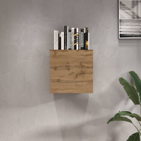 WHOUS Pensile a cubo Chronos con 1 anta rovere 50x35x50 cm