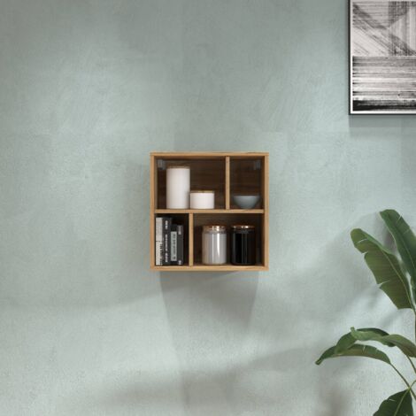 WHOUS Pensile a giorno Chronos con 4 vani rovere 50x35x50 cm