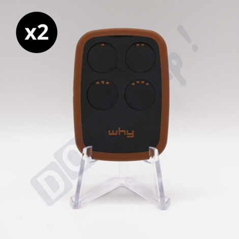 WHY EVO NOA - Lot de 2 Télécommandes universelle 4 boutons Tabac Sauvage multi-fréquences 280-868 MHz - Code fixe & rolling code - Ref : 4791016