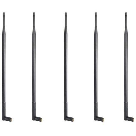 Wi-Fi-Antenne 5X 12 dBi, Dualband 2,4 GHz / 5 GHz, alta ganancia, gran alcance, con conexión RP-SMA para redes inalámbricas