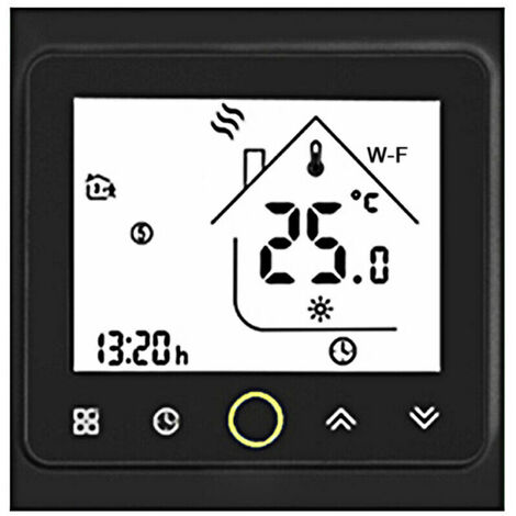 Wi-Fi APP Control 5A Termostato inteligente compatible con Alexa / Google Home Agua / Termostatos de caldera de gas para el hogar - Negro BHT-002-GCLW