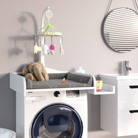 Wickelaufsatz , Weiß, 83.2 x 72 cm auf Waschmaschine, Vicco