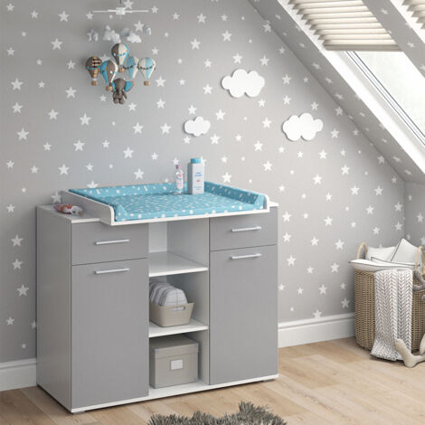 Wickelkommode Leonie, Grau, 113 x 109 cm, Vicco