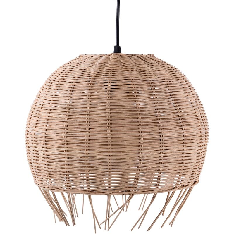 Beliani - Modern Rattan Pendant Light Dome Shade Rustic Boho Drino