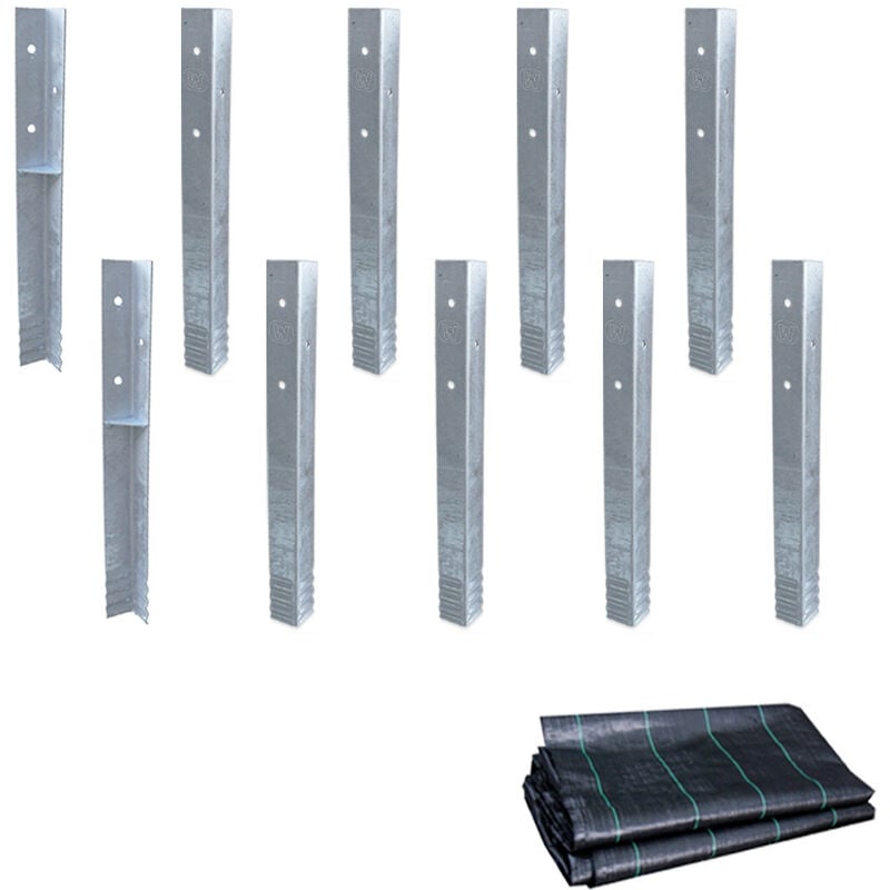 Wickey - Ancrage au sol ancrage poteau SolidLock - set de ancrages pour aire de jeux & portique balançoire avec toile anti-mauvaises herbes, ancrages