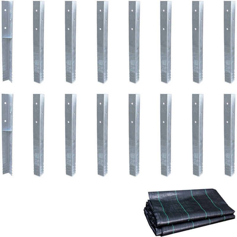 Wickey - Ancrage au sol ancrage poteau SolidLock - set de ancrages pour aire de jeux & portique balançoire avec toile anti-mauvaises herbes, ancrages
