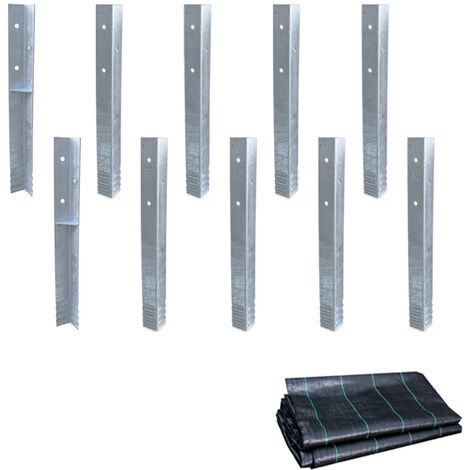 Wickey Bodenanker Erdanker Winkelanker-Set SolidLock für Spielturm & Schaukel inkl. Unkrautvlies, Anker, Pfostenanker für Klettergerüst & Gartenzaun - 10 Stk.