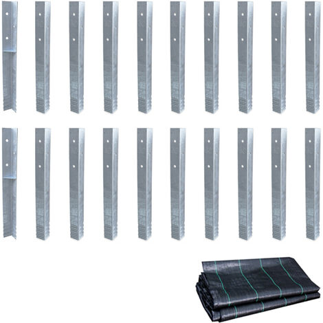 Wickey Bodenanker Erdanker Winkelanker-Set SolidLock für Spielturm & Schaukel inkl. Unkrautvlies, Anker, Pfostenanker für Klettergerüst & Gartenzaun - 20 Stk.