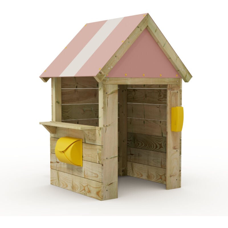 Wickey - Hut – Cabane enfant en bois - rose pastel