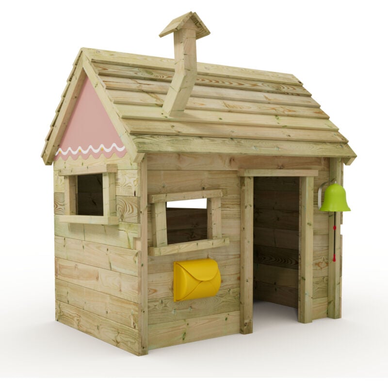 Wickey - Inn – Cabane enfant en bois - rose pastel