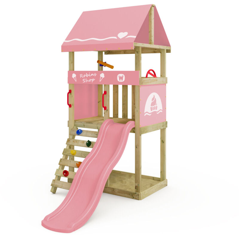 Klettergerüst Spielturm Dinkyhouse Für Kleinkinder Mit Rutsche Und Kletterleiter – Pastellpink - Wickey
