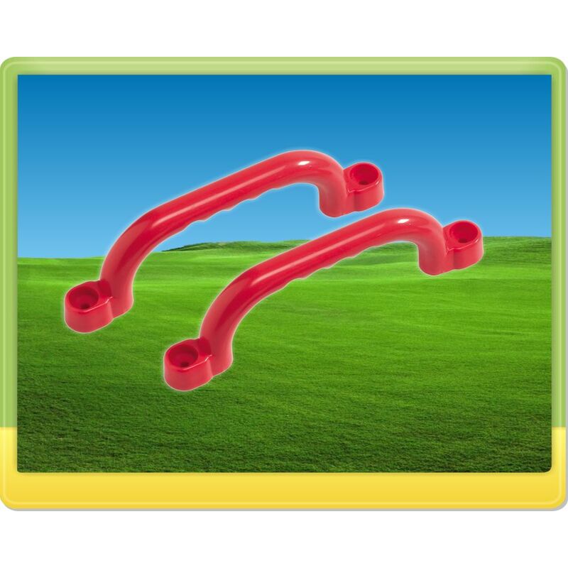 Wickey - Extension de Aire de jeux Poignées en plastique pour tours de jeux & balançoires Extrêmement résistantes aux intempéries - rouge - rouge