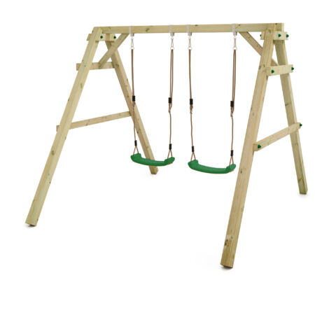 Wickey portique de balançoire pour enfants Sky Dancer Prime, structure double en bois – vert