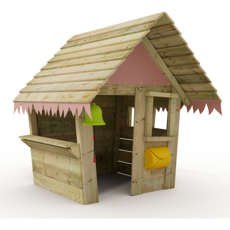 Wickey - Saloon – Cabane enfant en bois - rose pastel
