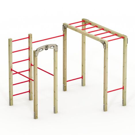 Wickey Sprossenwand Wickey FIT Base 805 – Outdoor-Sportgerät, Kraftstation, Fitnessstation, Sportgeräte für zuhause, Crossfit, Workout, Krafttraining, Gymtower, Fitnessturm, 5 Jahre Garantie auf Holz-
