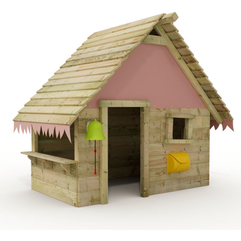 Wickey - Tipi – Cabane enfant en bois - rose pastel