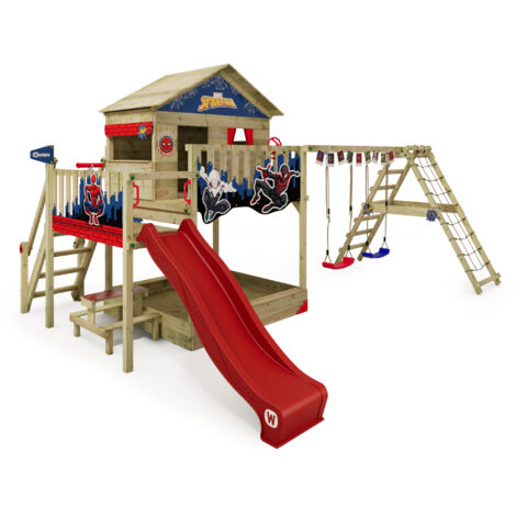 Wickey Smart Surf Climbing frame with slide and climbing wall red