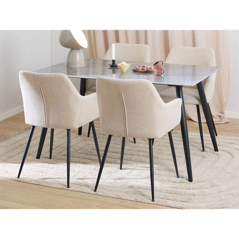 Ebuy24 Wicklow Essgruppe Tisch Mit 4 Stühlen Grau, Beige.