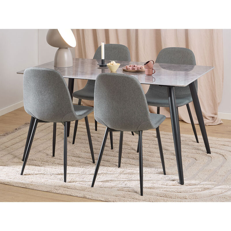 Ebuy24 Wicklow Essgruppe Tisch Mit 4 Stühlen Grau, Dunkelgrau.