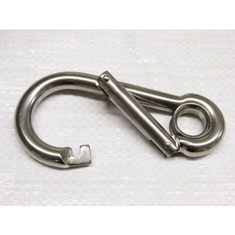 Stainless Steel Carbine Hook with Formed Eye & Safety Catch 10MM