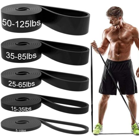 Widerstandsband, hochwertiges Zugunterstützungsband - Trainingsband, langes Widerstandsband-Set, geeignet für Übungen, Fitness, Training und Physiotherapie (schwarz)