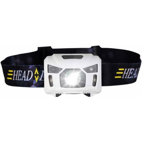 Wiederaufladbare, 5-W-LED-Stirnlampe mit Körperbewegungssensor, Mini-wiederaufladbare Scheinwerfer-Taschenlampe für Outdoor-Camping, Taschenlampe mit USB für Outdoor-Camping, Radfahren, Laufen, Angeln