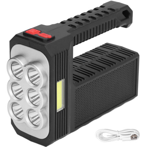 Wiederaufladbare 6-LED-USB-Taschenlampe, 4 Modi, wasserdicht für Wandern, Camping und Outdoor-Aktivitäten