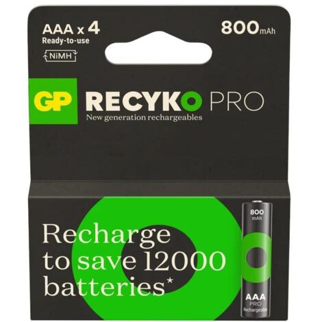 Wiederaufladbare AAA/R03 GP ReCyko Ni-MH 800mAh Batterien – 4 Stück