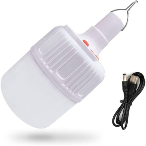 Wiederaufladbare Campinglampe (5000 K, 50 W) mit USB-Anschluss und 4 Helligkeitsstufen für den Innen- und Außenbereich, geeignet für die Heimbeleuchtung und Notfälle.