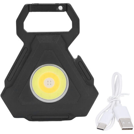 Wiederaufladbare COB-Taschenlampe per USB, 7 Leuchtmodi, mit ausklappbarem Ständer, Flaschenöffner und Magnetfuß