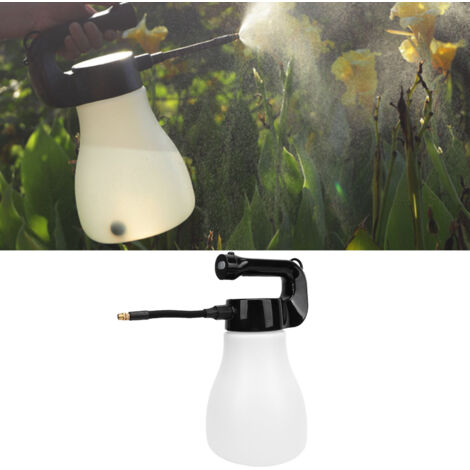 Wiederaufladbare elektrische Gartenspritze (3 l) mit flexibler Düse und 3-Liter-Behälter. Lange Akkulaufzeit für die Pflanzenpflege und Autowäsche. Verstellbare Düse. Weiß.