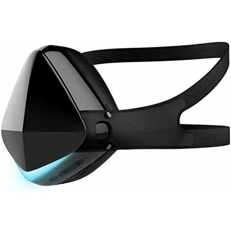Wiederaufladbare elektrische luftreinigende Gesichtsmaske mit HEPA-Luftfilter (Schwarz).