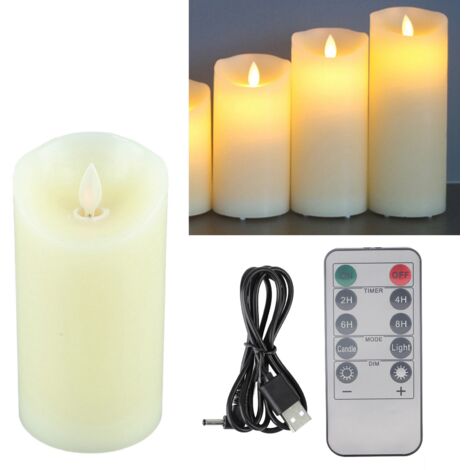 Wiederaufladbare, flammenlose LED-Paraffinkerze (15 cm) mit Fernbedienung und Farbauswahl [Typ: Elektrische Kerze] [Marke: Eclairo] [Modell: ELF-2025] [Schlüsselwörter: Austauschbar, Romantisch]