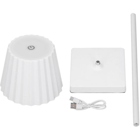 Wiederaufladbare, kabellose LED-Tischleuchte mit Touch-Dimmfunktion für Schlaf- und Esszimmer, Weiß